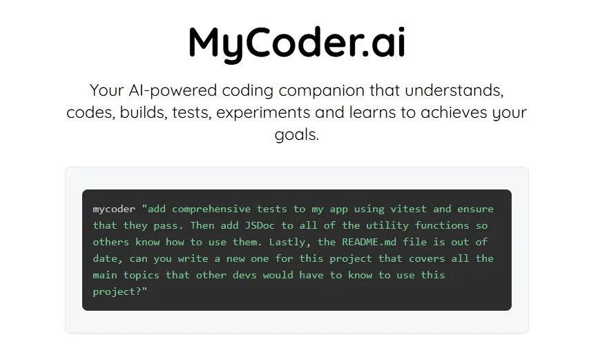 MyCoder：自动修复代码、生成测试用例的命令行AI工具-1