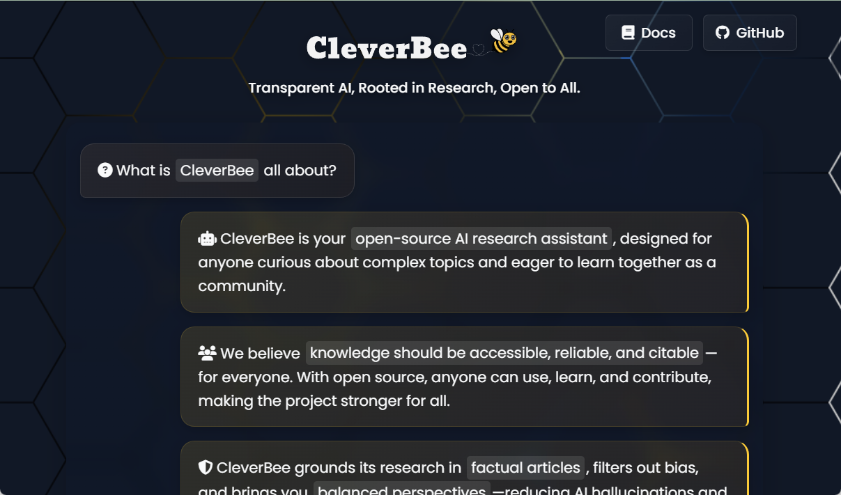 CleverBee：开源AI研究助手，生成引证研究报告-1
